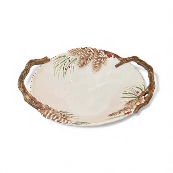 Fitz & Floyd "Forest Frost" Centerpiece Bowl - NEW - Picture 2 of 4